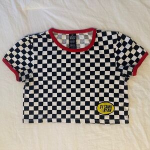 Checkered Short Sleeve Baby Tee